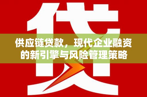 梅河口供应链贷款，现代企业融资的新引擎与风险管理策略
