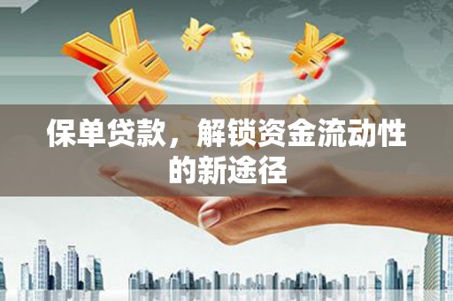 梅河口保单贷款，解锁资金流动性的新途径