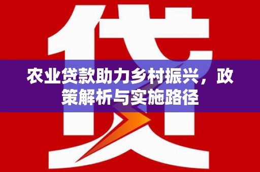 梅河口农业贷款助力乡村振兴，政策解析与实施路径