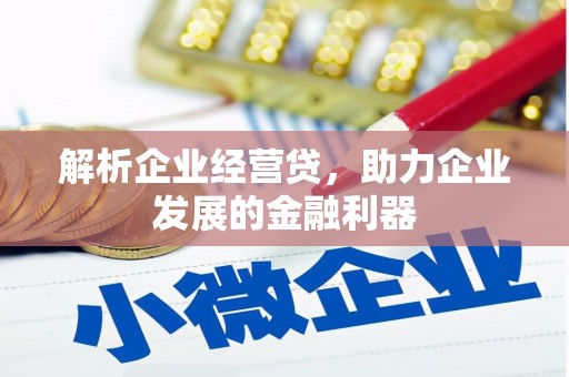 梅河口解析企业经营贷，助力企业发展的金融利器