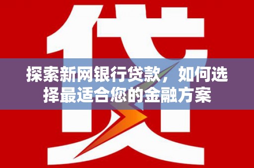 梅河口探索新网银行贷款，如何选择最适合您的金融方案