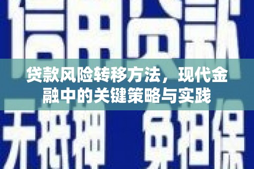 梅河口贷款风险转移方法，现代金融中的关键策略与实践