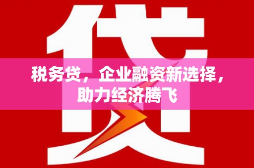 梅河口税务贷，企业融资新选择，助力经济腾飞