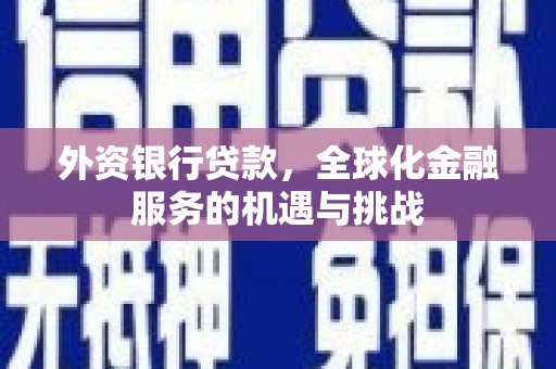 梅河口外资银行贷款，全球化金融服务的机遇与挑战
