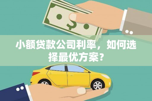 梅河口小额贷款公司利率，如何选择最优方案？