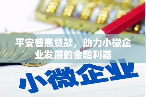 梅河口平安普惠贷款，助力小微企业发展的金融利器