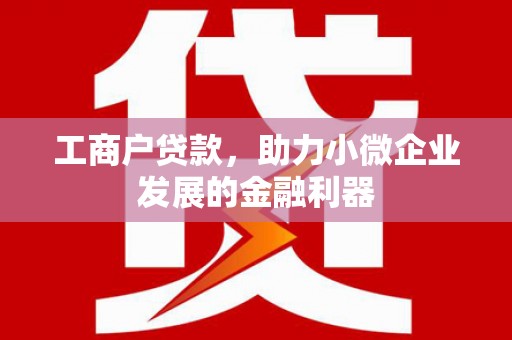 梅河口工商户贷款，助力小微企业发展的金融利器