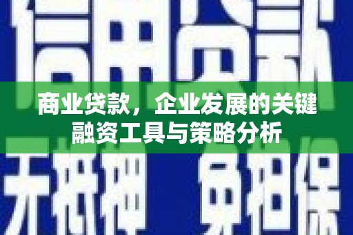 梅河口商业贷款，企业发展的关键融资工具与策略分析