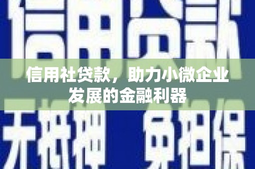 梅河口信用社贷款，助力小微企业发展的金融利器